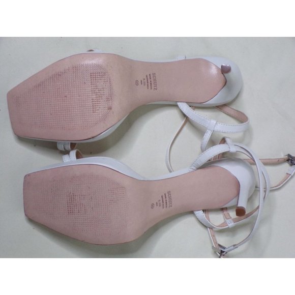SCHUTZ High Heel Stiletto Strappy Sandal Shoes 8.5 White NEW $129 - Picture 8 of 8